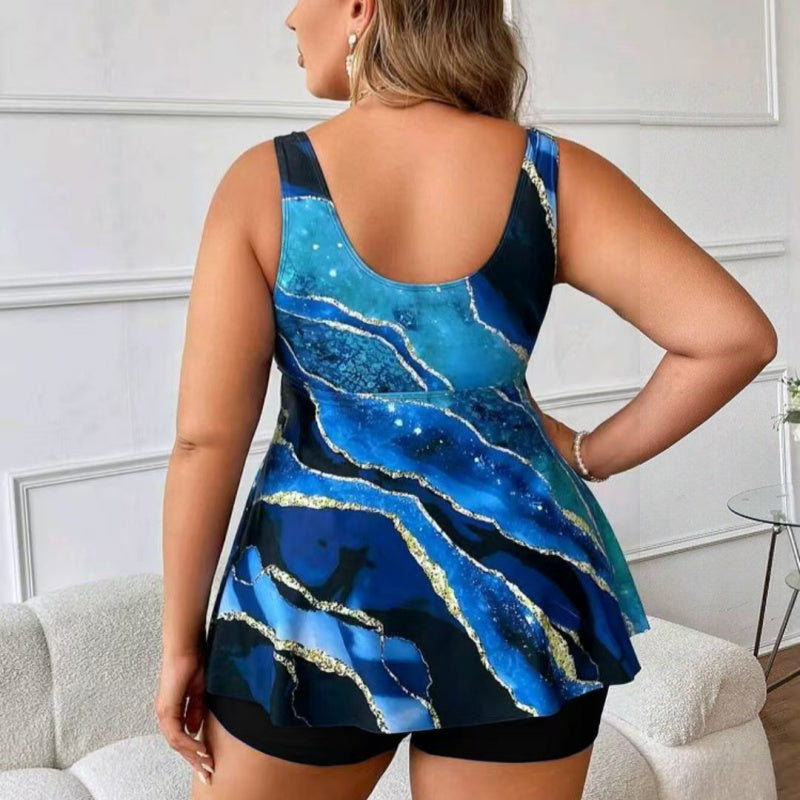 👙 50 % Rabatt – Plus-Size Tankini mit Rock – bauchbedeckend, hoch tailliert & figurschmeichelnd – ideal für Strand & Pool 🌊