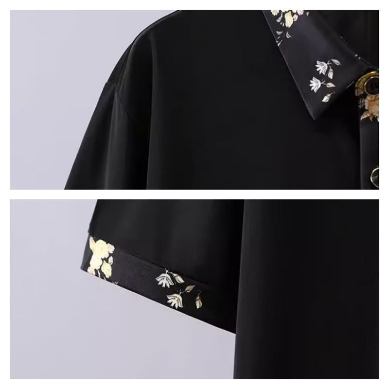 Lässiges bedrucktes Kurzarm-Hemd für Herren