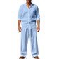 Herren Freizeit-Set – atmungsaktives Hemd & Hose – bequem, leicht & vielseitig – ideal für Sommer, Alltag & Reisen