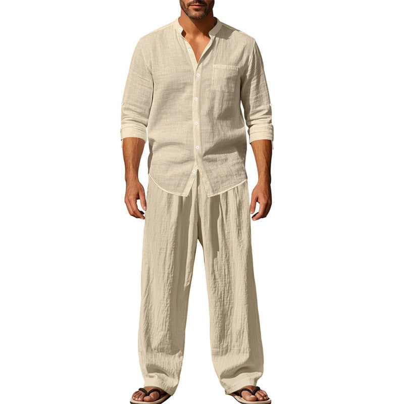 Herren Freizeit-Set – atmungsaktives Hemd & Hose – bequem, leicht & vielseitig – ideal für Sommer, Alltag & Reisen