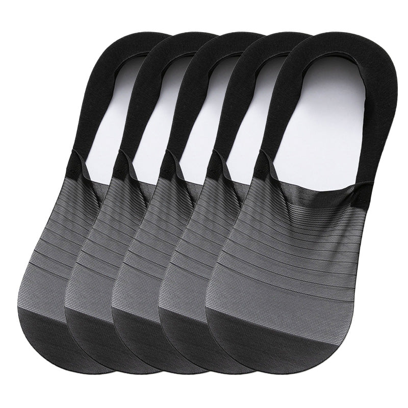 5 Pairs Ice Silk No-Show Socks Set