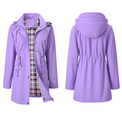 Damen Trenchcoat Neu – Wasserabweisende Übergangsjacke mit Kariertem Innenfutter, Elegante Herbstjacke