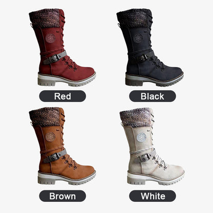 🎁Limited Deal: Stiefelette mit Keilabsatz & Strick-Detail