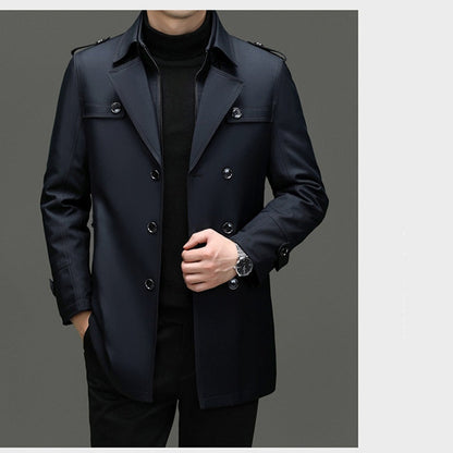 🔥Black-Friday-Mega-Angebot – 50 % Rabatt!🔥Mittellanger Trenchcoat für Herren mit herausnehmbarem Innenfutter
