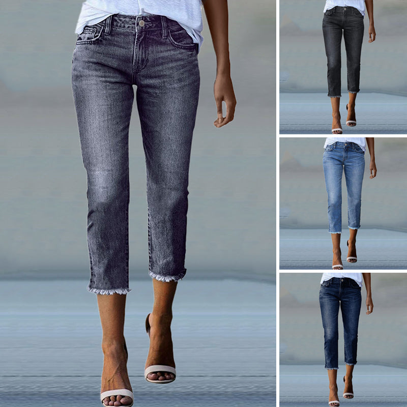 Modische High-Waist-Jeans für Damen