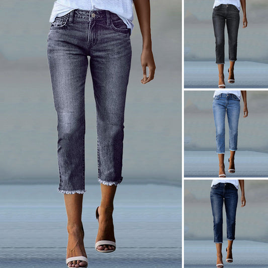 Modische High-Waist-Jeans für Damen
