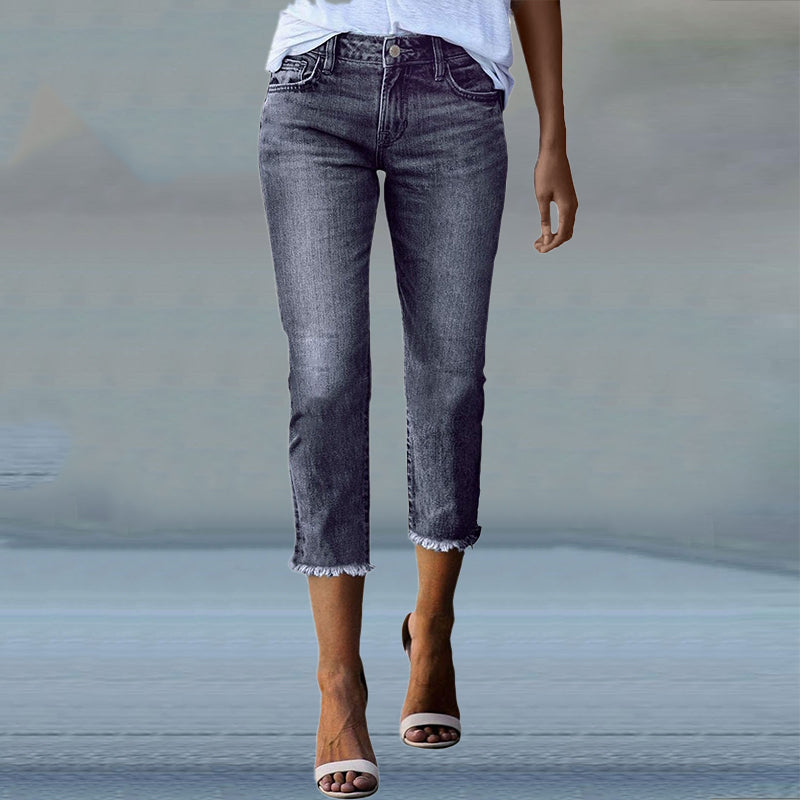 Modische High-Waist-Jeans für Damen