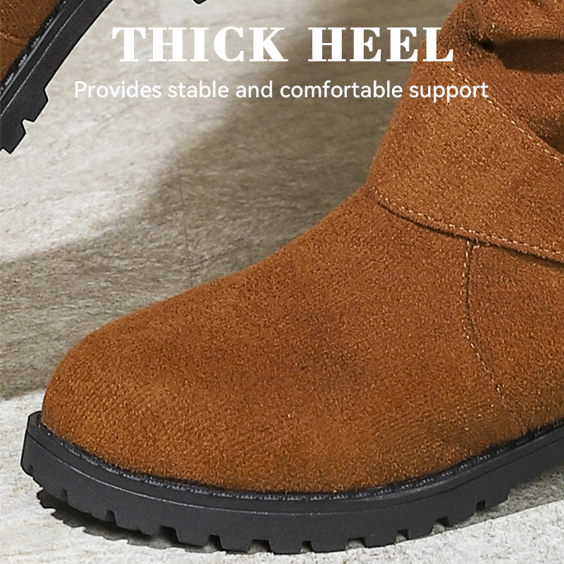 Damenstiefel mit Knickeleder und Schnallenriemen