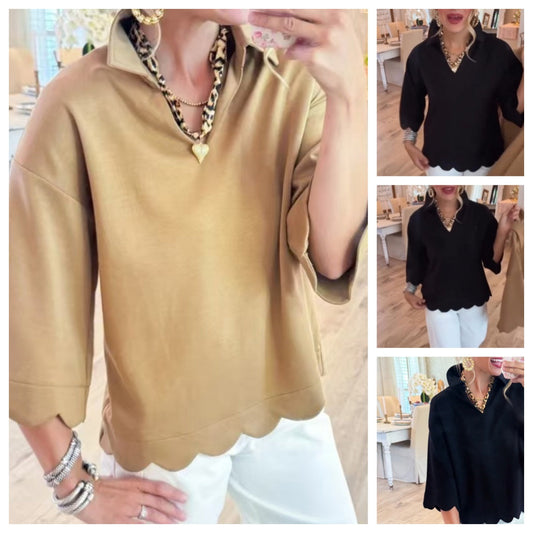 💗LETZTER TAG AKTION - 50% RABATT💗Casual Damen Top in Uni-Farbe