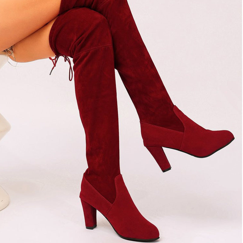 💗LETZTER TAG AKTION - 62% RABATT💗Elegante Overknee-Stiefel aus Kunstwildleder