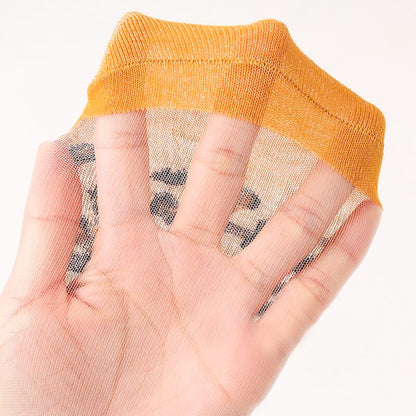 Ultradünne Mesh-Socken mit Leopardenmuster