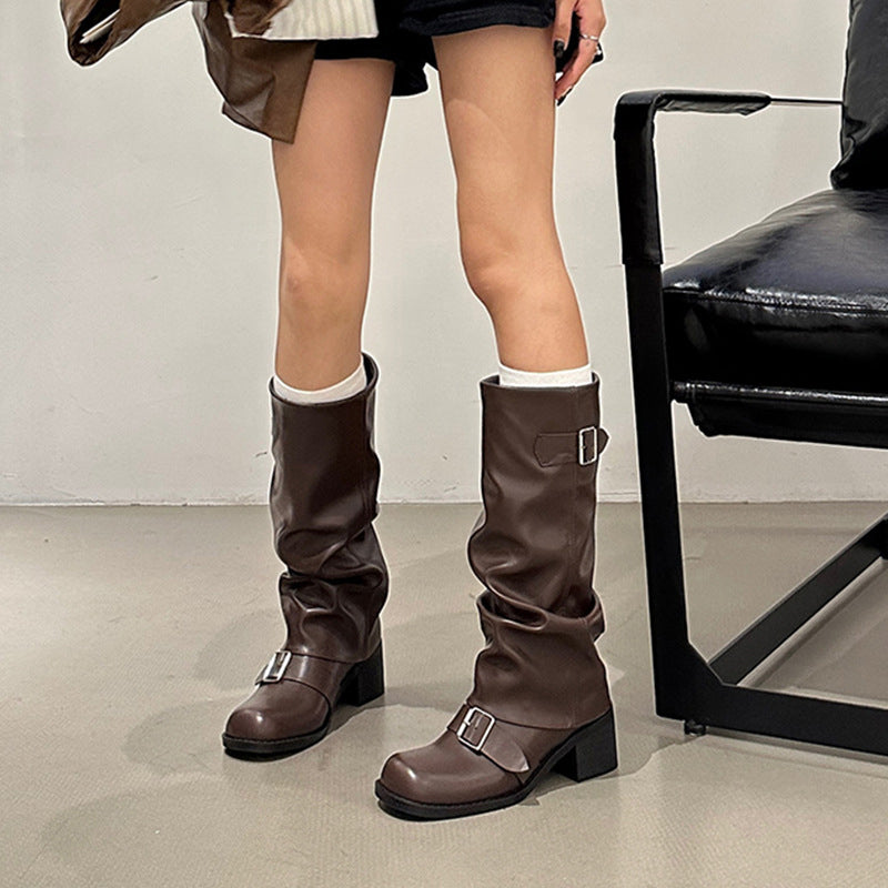 👢 50% RABATT!🤎 Lässige modische lange Stiefel für Damen, bequem und kombinierbar für Alltag💖