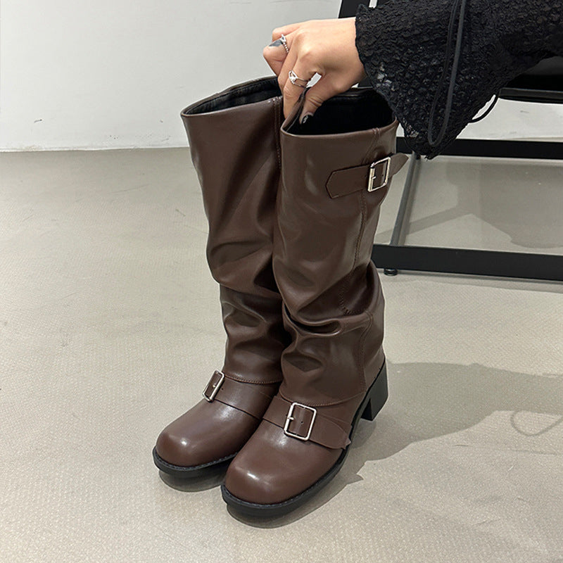 👢 50% RABATT!🤎 Lässige modische lange Stiefel für Damen, bequem und kombinierbar für Alltag💖