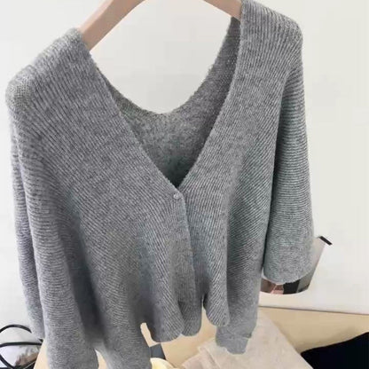 ✨ Damen Elegante Strick-Cardigan-Cape · Warme Modische Strickjacke mit Cape-Design