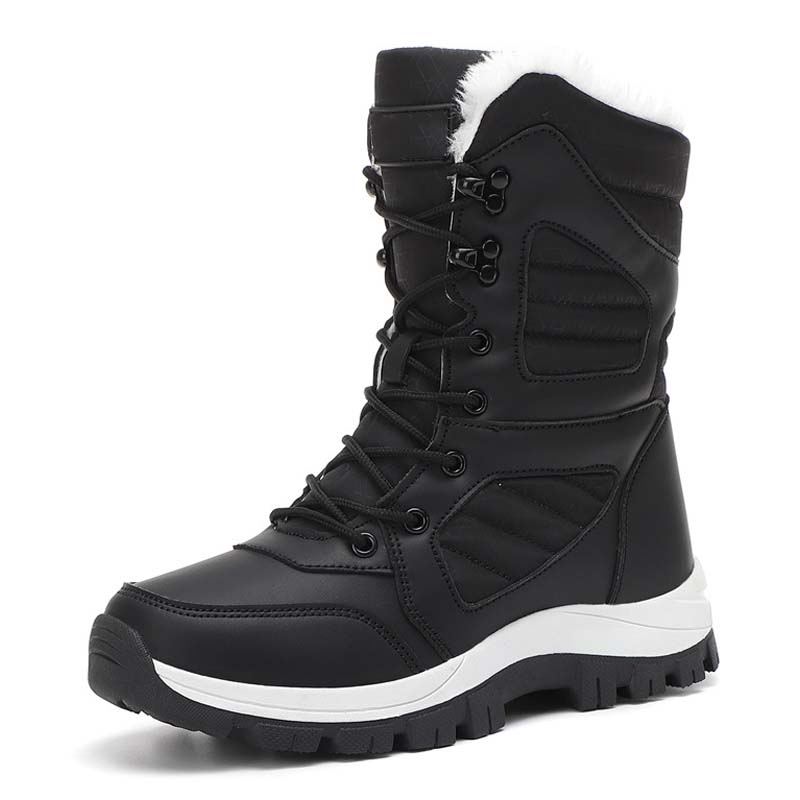 Warme, knöchelhohe Schneestiefel zum Schnüren für Damen