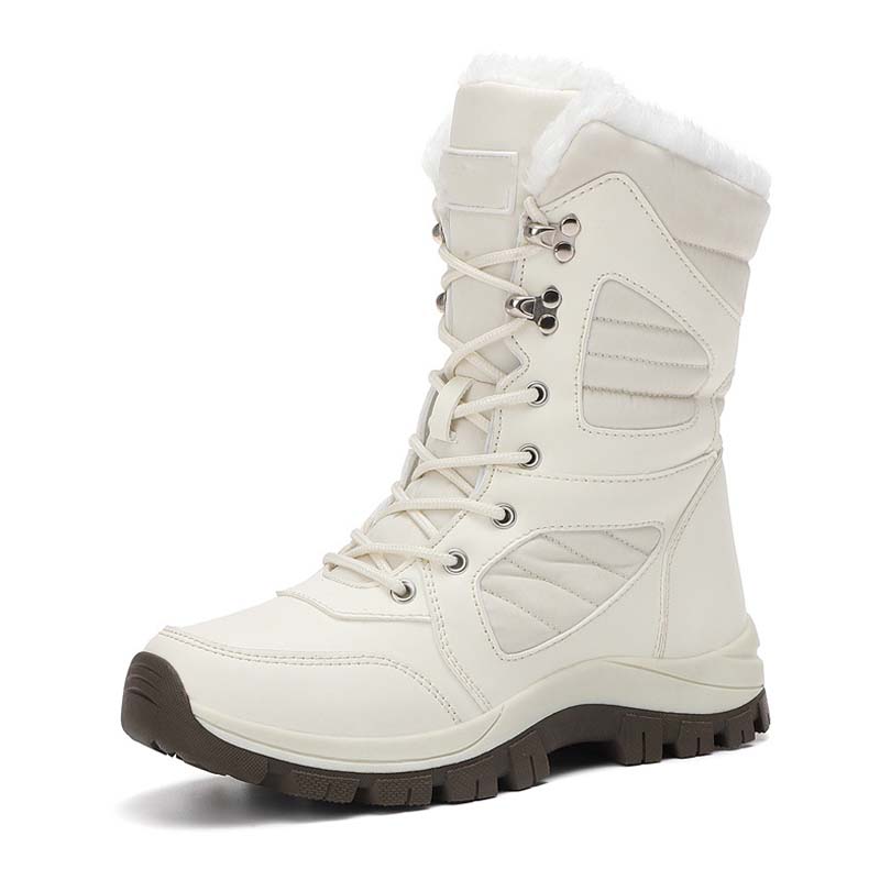 Warme, knöchelhohe Schneestiefel zum Schnüren für Damen