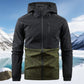 Winddichte Freizeit-Herrenjacke mit Kapuze und Color-Blocking