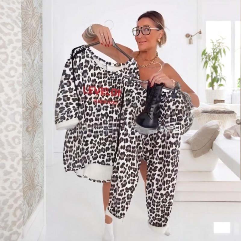 💜 LETZTER TAG DER AKTION – 49% RABATT 💜 Elegantes Damen-Set mit Leopardenmuster