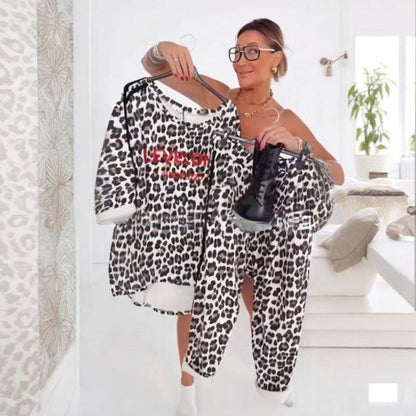 💜 LETZTER TAG DER AKTION – 49% RABATT 💜 Elegantes Damen-Set mit Leopardenmuster