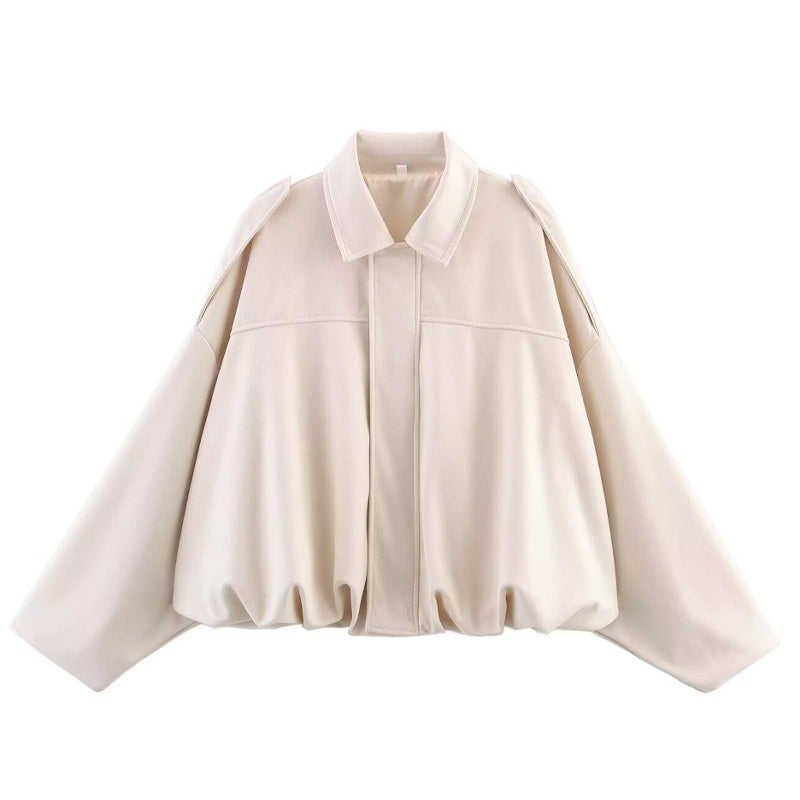 Damen-Pilotenjacke mit Veloursleder-Optik