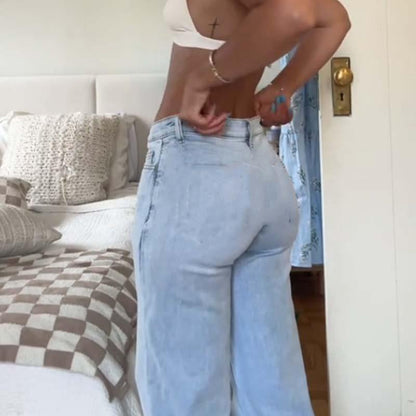 Vintage-Jeans mit hoher Taille und geradem Bein für Damen