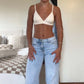 Vintage-Jeans mit hoher Taille und geradem Bein für Damen