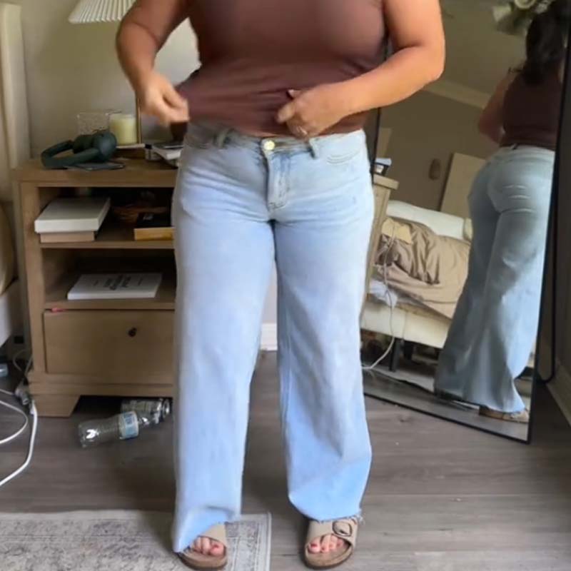 Vintage-Jeans mit hoher Taille und geradem Bein für Damen
