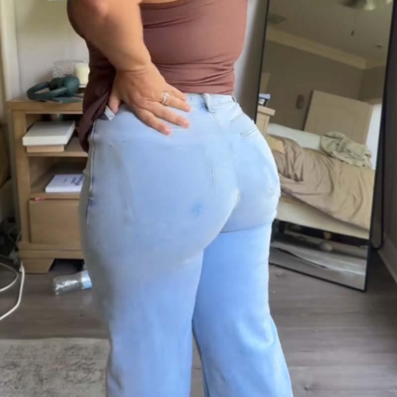Vintage-Jeans mit hoher Taille und geradem Bein für Damen