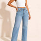 Vintage-Jeans mit hoher Taille und geradem Bein für Damen
