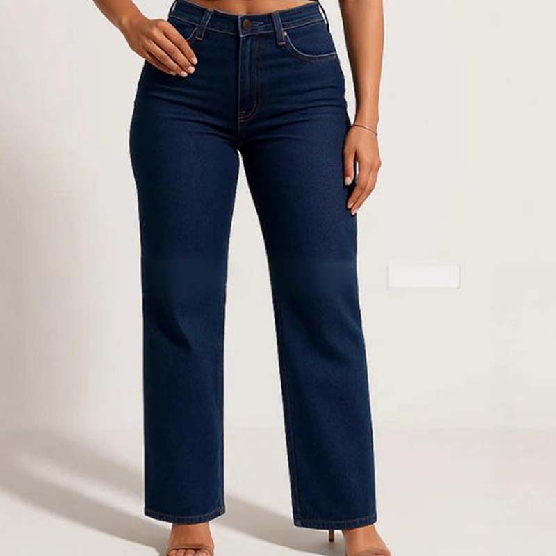 Vintage-Jeans mit hoher Taille und geradem Bein für Damen