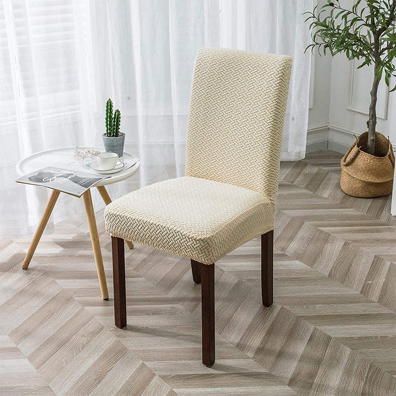 🪑 50 % Rabatt! Elegante Jacquard-Stuhlhusse mit Karomuster – Stretch Stuhlbezug für Esszimmerstühle