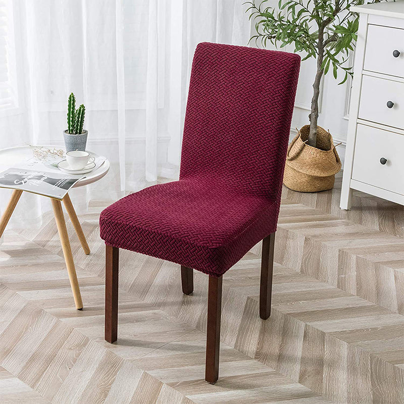 🪑 50 % Rabatt! Elegante Jacquard-Stuhlhusse mit Karomuster – Stretch Stuhlbezug für Esszimmerstühle