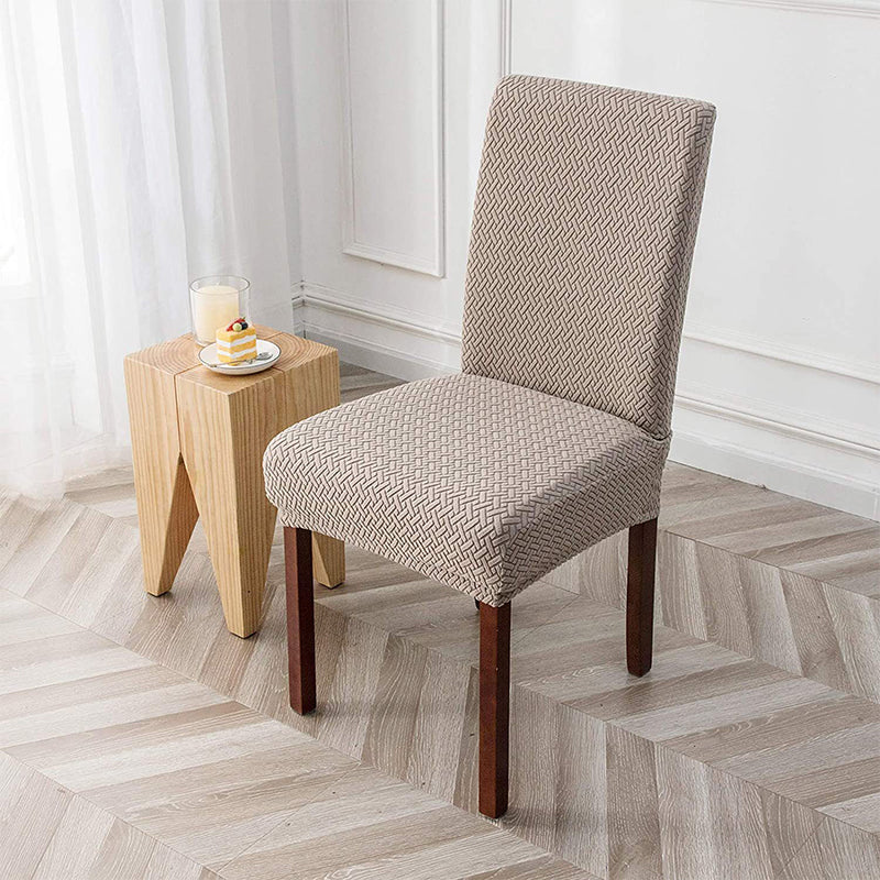 🪑 50 % Rabatt! Elegante Jacquard-Stuhlhusse mit Karomuster – Stretch Stuhlbezug für Esszimmerstühle