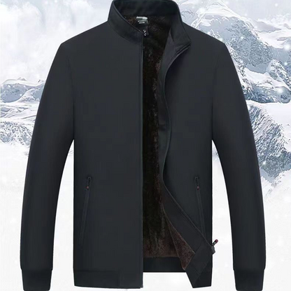 Einfarbige, warme Herrenjacke mit Reißverschluss –💪Knitterfrei, wind-, regen- und schneefest!