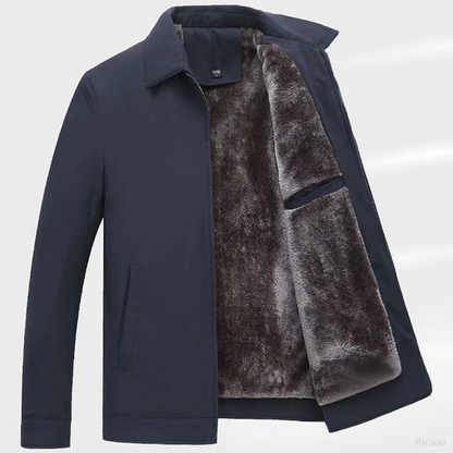 Einfarbige, warme Herrenjacke mit Reißverschluss –💪Knitterfrei, wind-, regen- und schneefest!
