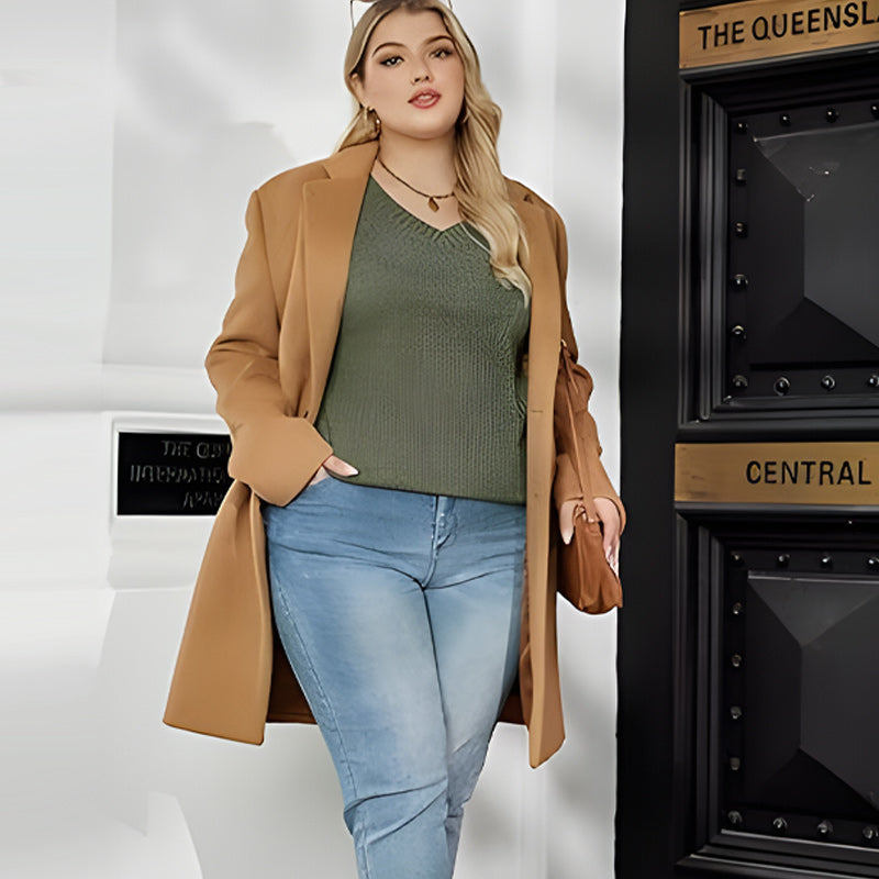 🔥Solange der Vorrat reicht 50% Rabatt!🎉Damen-Pullover mit V-Ausschnitt und langen Ärmeln in Uni-Farbe