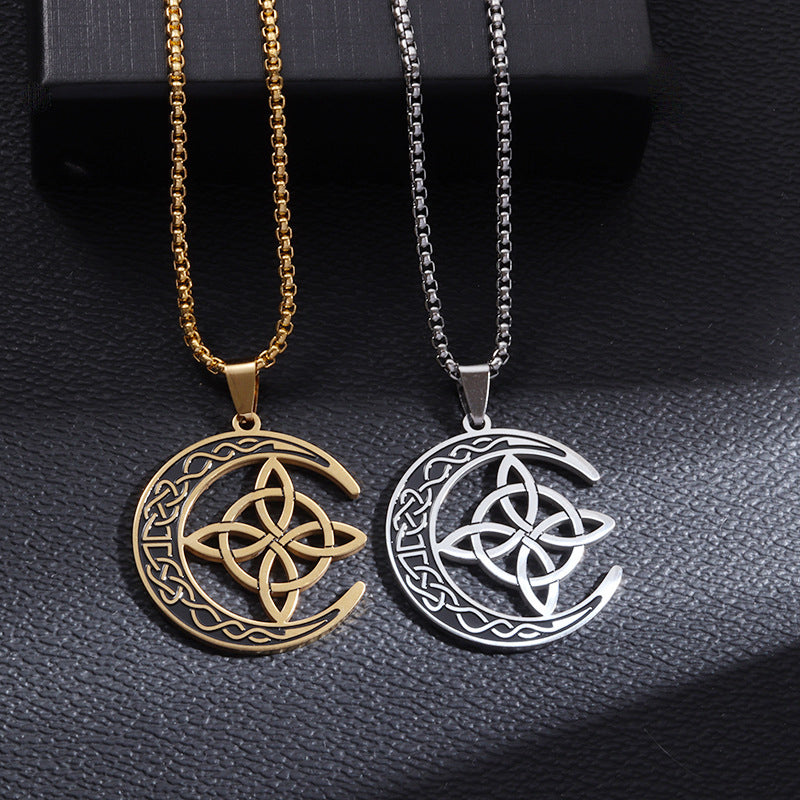 🔥Black-Friday-Mega-Angebot – 50 % Rabatt!🔥 Celtic Moon Pendant Necklace