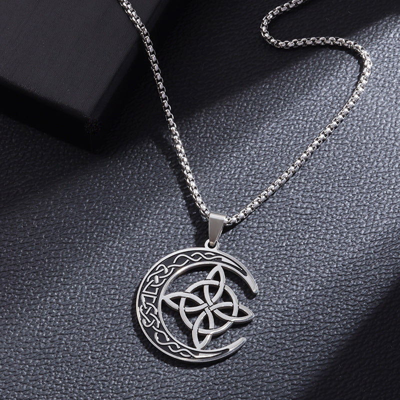 🔥Black-Friday-Mega-Angebot – 50 % Rabatt!🔥 Celtic Moon Pendant Necklace
