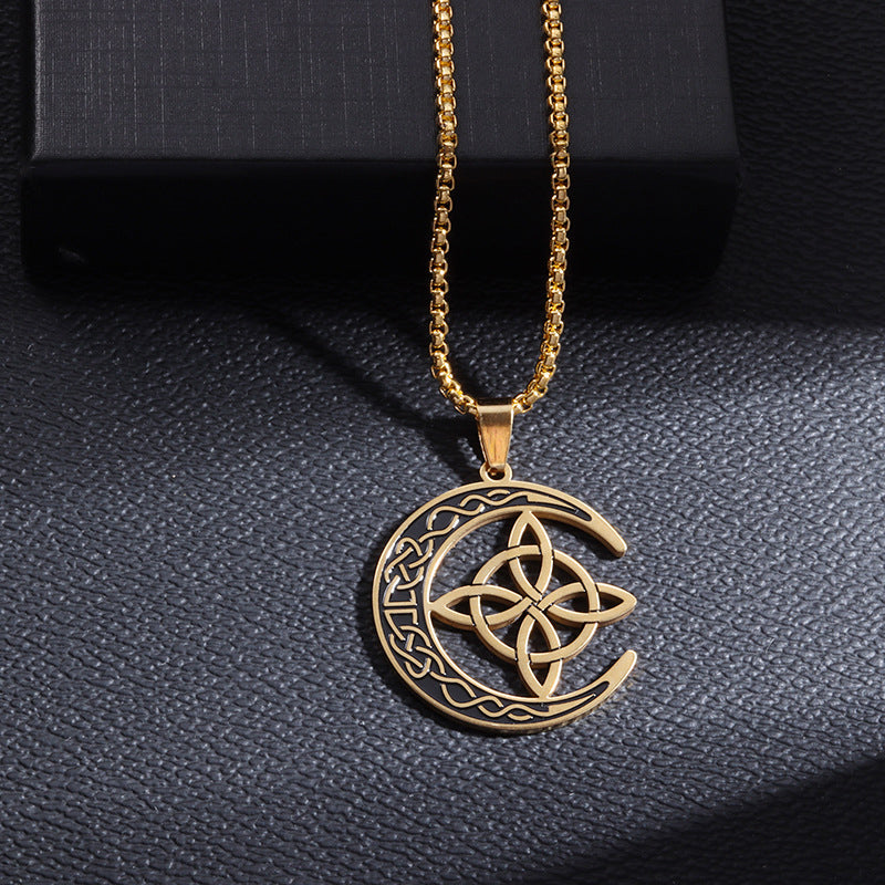 🔥Black-Friday-Mega-Angebot – 50 % Rabatt!🔥 Celtic Moon Pendant Necklace