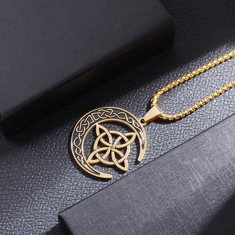 🔥Black-Friday-Mega-Angebot – 50 % Rabatt!🔥 Celtic Moon Pendant Necklace
