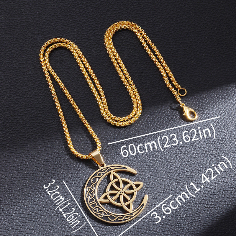🔥Black-Friday-Mega-Angebot – 50 % Rabatt!🔥 Celtic Moon Pendant Necklace