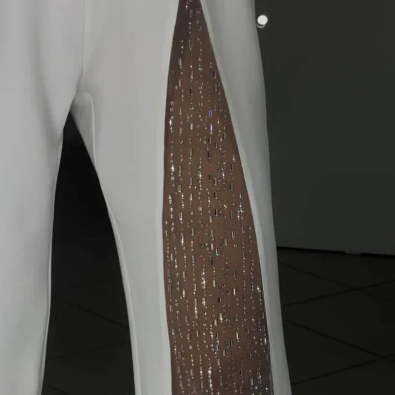Glitzer-Mesh-Overall mit Ein-Schulter-Träger und Schlag