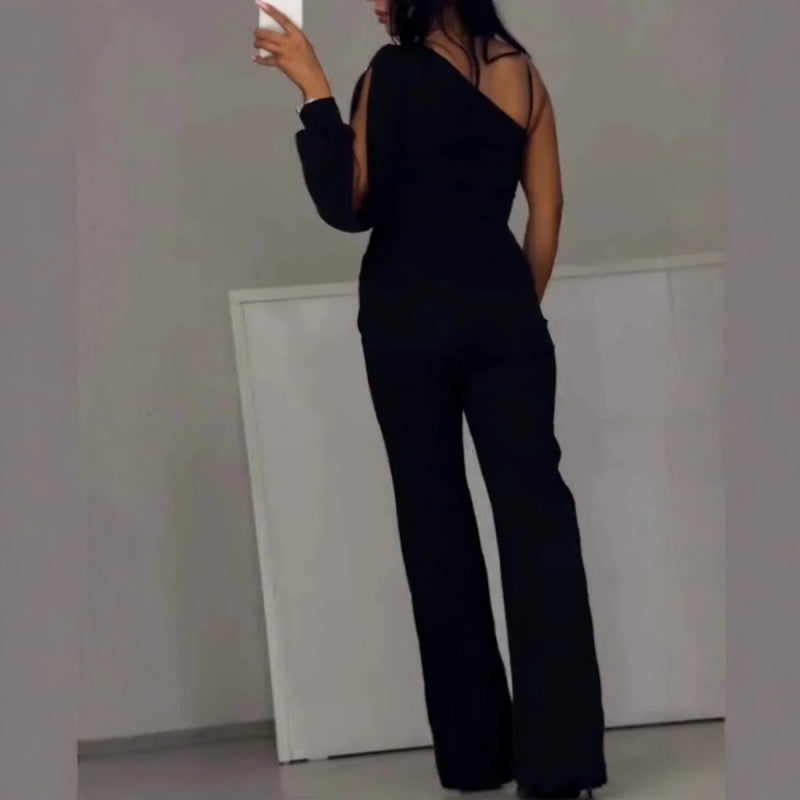 Glitzer-Mesh-Overall mit Ein-Schulter-Träger und Schlag