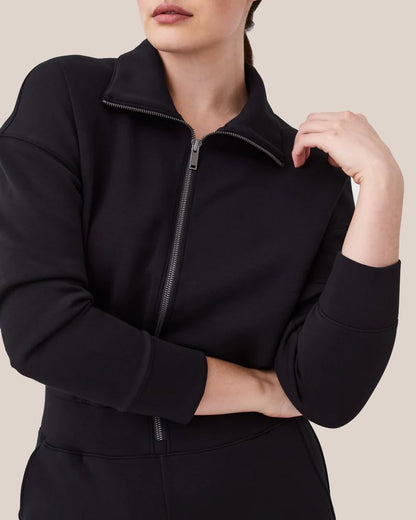 🔥AirEase Weitbein Jumpsuit-👏4-Wege-Stretch, Frontreißverschluss und praktische Taschen!