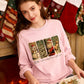 Damen-Weihnachts-Doodle-Sweatshirt mit Rundhalsausschnitt