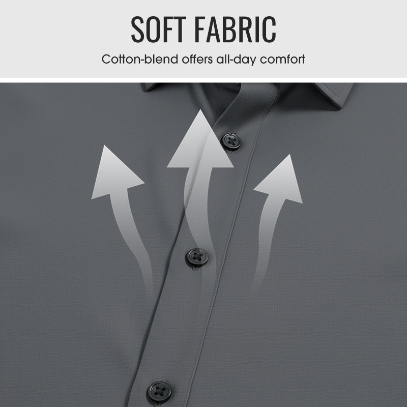 🔥Black-Friday-Mega-Angebot – 50 % Rabatt!🔥Herren Langarmhemd mit Stehkragen in Uni