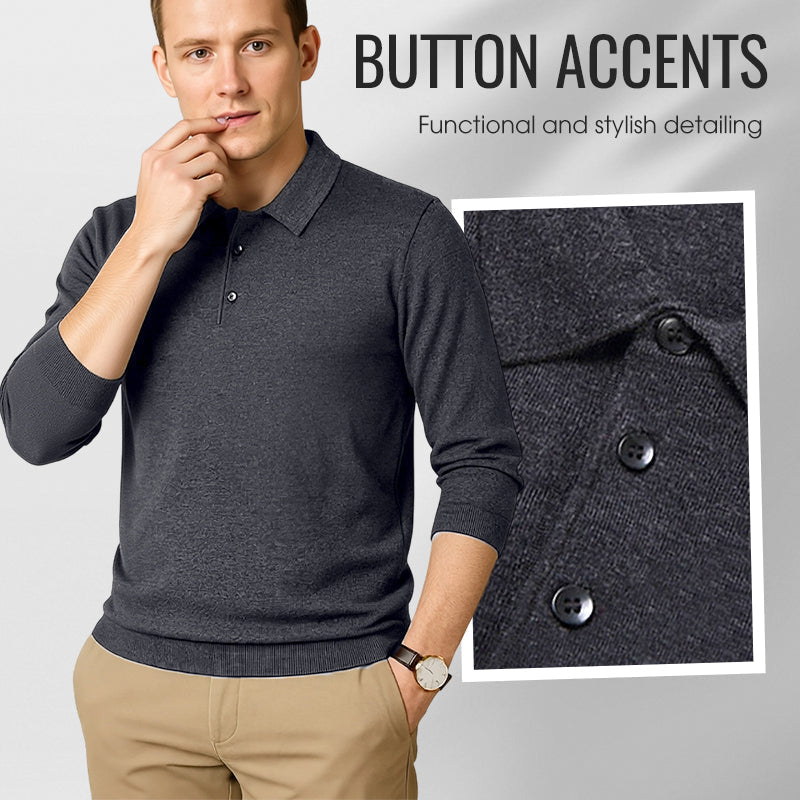 🔥Black-Friday-Mega-Angebot – 50 % Rabatt!🔥Herren Freizeit-Langarmshirt mit Kragen