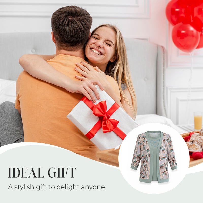 Elegantes 3-teiliges Damen-Set – Strickjacke, Top und Hose für stilvolle Outfits