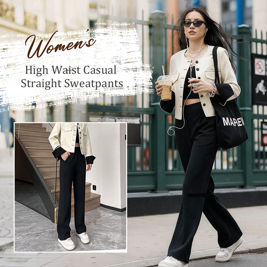 Women's High Waist Casual Straight Sweatpants