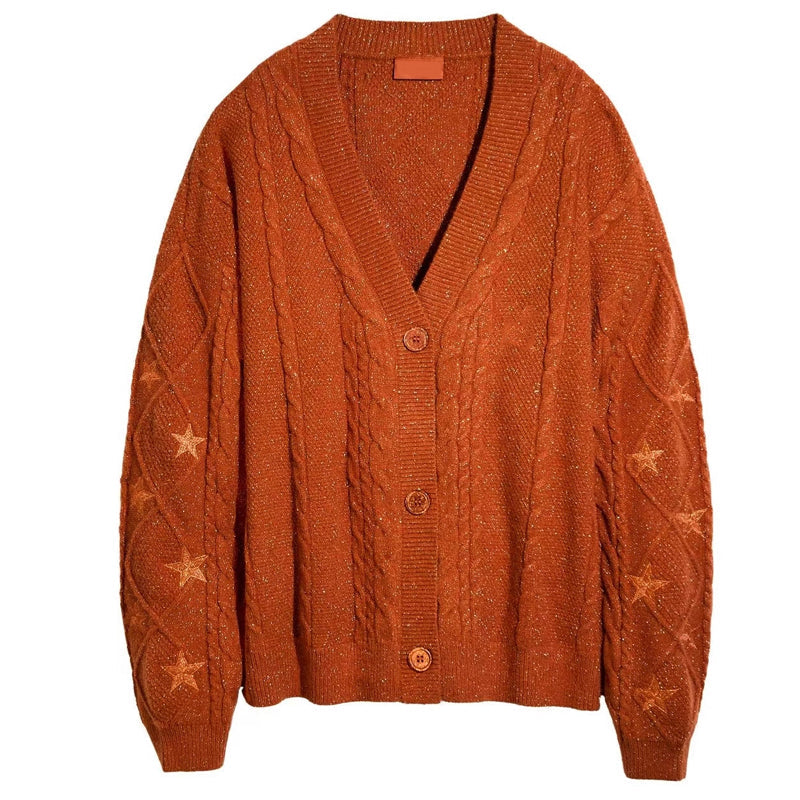 Versandkostenfrei🚀Strickjacke mit Knöpfen für Damen